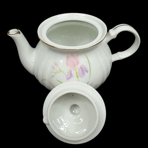 Vintage Kmart Tea For Friends Porcelain Teapot Floral Gilt Japan Box Gift Ware - Picture 8 of 11